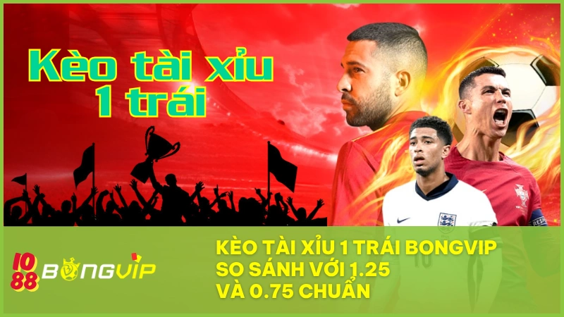 Kèo tài xỉu 1 trái BONGVIP – So sánh với 1.25 và 0.75 chuẩn